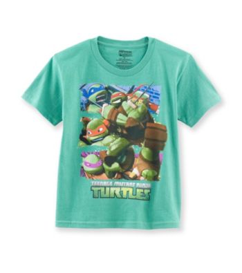 Nickelodeon® Boys' 4-7 Green Short Sleeve Teenage Mutant Ninja Turtles Tee
