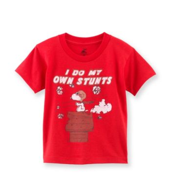Peanuts® Boys' 2T-4T Red Short Sleeve Snoopy Stunt Tee