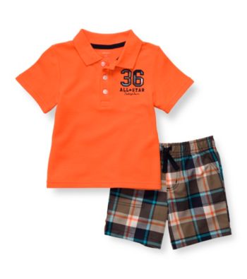 Carter's® Boys' 2T-4T Orange 2-pc. Polo Shortset