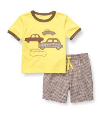 Carter's® Boys' 2T-4T Lime 2-pc. Cars Shortset