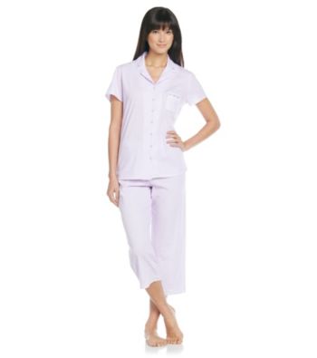 Aria® Knit Capri Pajamas - Lilac Check