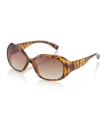 Relativity® Tortoise Plastic Medium Oval Sunglasses