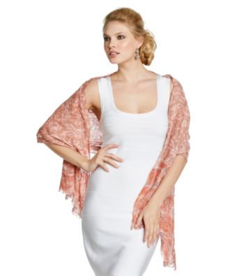 Collection 18 Snakeskin Bordered Slub Wrap