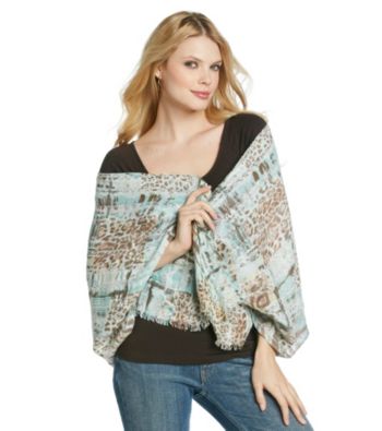Collection 18 Fresh Mint Multi Animal Slub Wrap