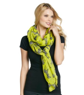 Basha Solid & Zebra Print Neckwrap