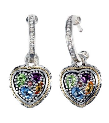 Effy® Sterling Silver Diamond and Semi-Precious Earrings