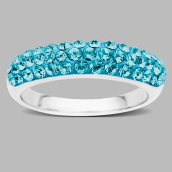 Impressions® Sterling Silver and Blue Crystal Ring