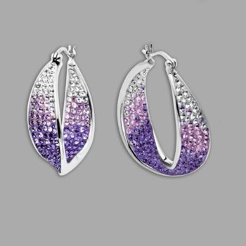 Impressions® Sterling Silver and Purple Crystal Earrings