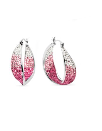 Impressions® Sterling Silver and Rose Crystal Earrings