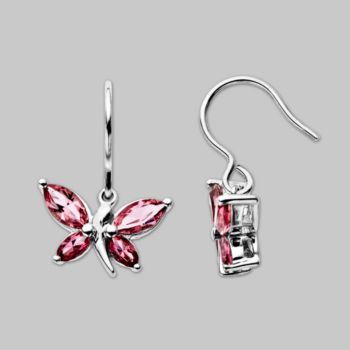 Impressions® Sterling Silver and Rose Crystal Earrings