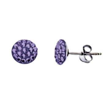 Impressions® Sterling Silver and Purple Crystal Earrings
