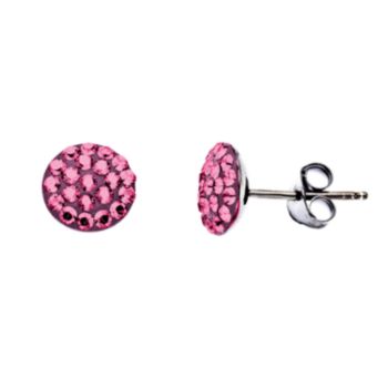 Impressions® Sterling Silver and Rose Crystal Earrings
