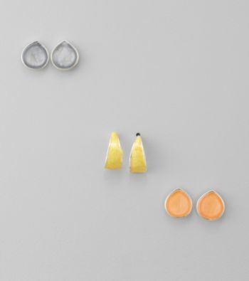 Studio Works® Silvertone Enamel Trio Earrings