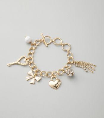 GUESS Goldtone Charm Bracelet