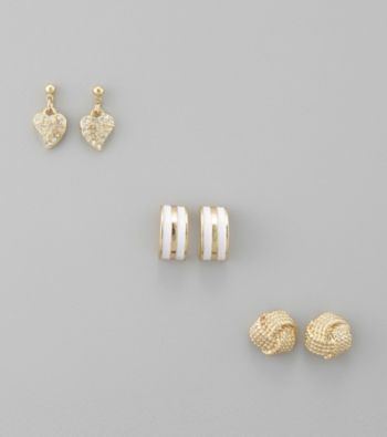 Guess Goldtone Trio Earring Set