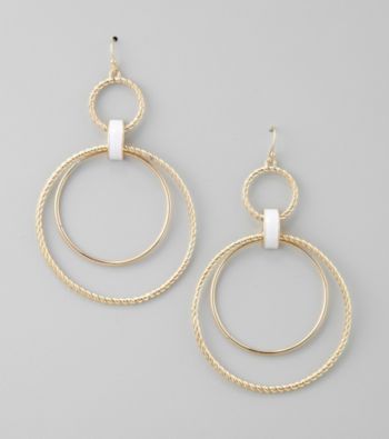 GUESS Goldtone Nautical Hoop Drop Earrings