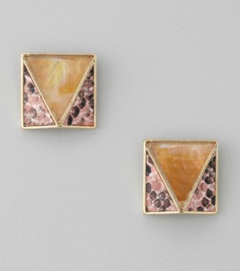GUESS Goldtone Button Earrings