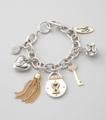 GUESS Two Tone Charm Bracelet