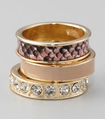 GUESS Goldtone Set of Three Bands