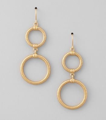 Lauren Ralph Lauren Matte 14K Gold Plated Chain Link Double Drop Earrings