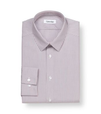 Calvin Klein Men's Coral Reef Stripe Steel Dress Shirt