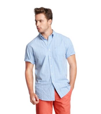 Izod® Men's Short Sleeve Cotton Twill Plaid Woven
