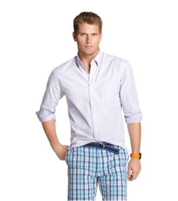 Izod® Men's Dahlia Purple Long Sleeve Fashion Woven
