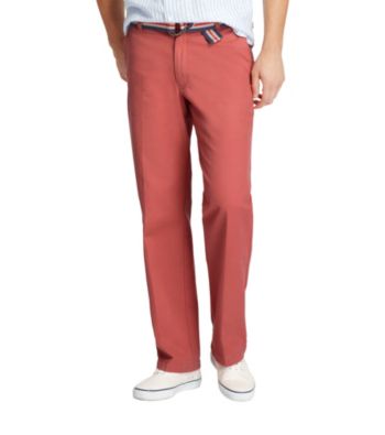 Izod® Men's Nantucket Red Salt Water Straight-Fit Flat Front Pant