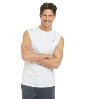 Champion® Men's White Jersey Muscle Tee