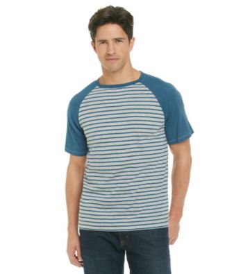 Calvin Klein Jeans® Men's Egyptian Glazed Blue Striped Baseball Tee