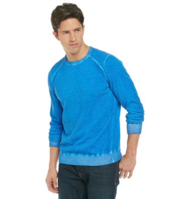 Calvin Klein Jeans® Men's Sonic Blue Crewneck Yarn Dyed Acid Wash Sweater