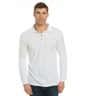 DKNY Jeans® Men's Long Sleeve Slub Knit Polo