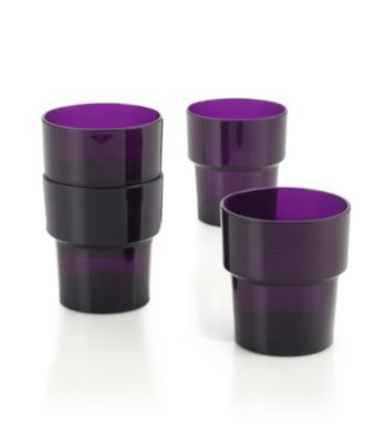 LivingQuarters Samba Purple 4-Piece Stackable Cup Set