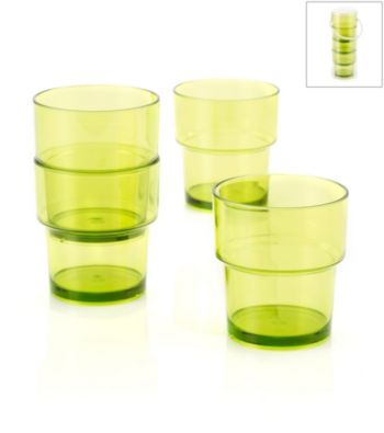 LivingQuarters Samba Lime 4-Piece Stackable Cup Set