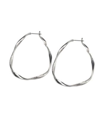 Cellini Textured Twist Teardrop Click Hoop Earrings