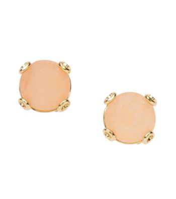 Fossil® Coral & Goldtone Stud Earrings