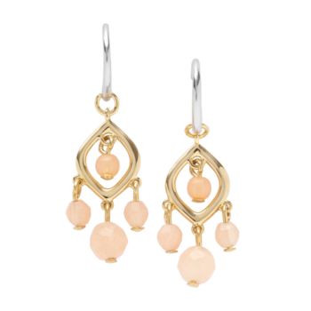 Fossil® Coral & Goldtone Chandelier Earrings