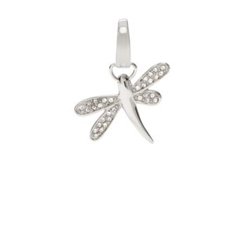 Fossil® Silvertone Dragonfly Charm with Simulated Crystals