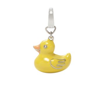 Fossil® Silvertone & Yellow Rubber Ducky Charm