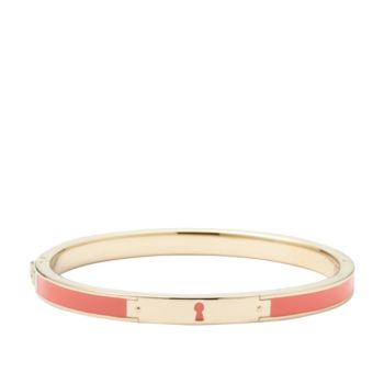 Fossil® Goldtone & Coral Epoxy Keyhole Bangle Bracelet