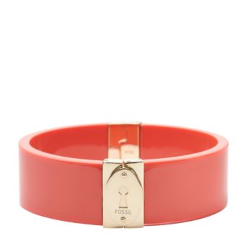 Fossil® Gold & Coral Resin Magnetic Bangle Bracelet