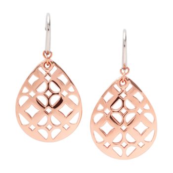 Fossil® Rose Goldtone Iconic Signature Tear Drop Earrings