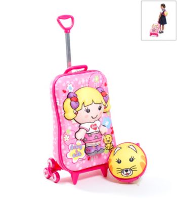 MaxToy Deby and Cat 3D Roller BackPack Set