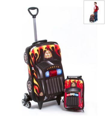MaxToy Black Fire Patrol 3D Roller BackPack Set