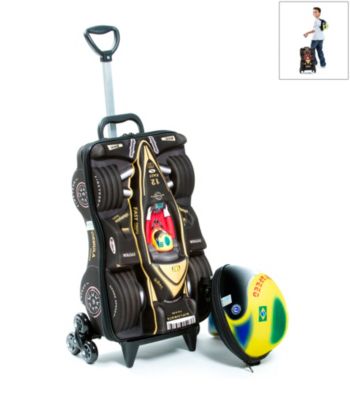 MaxToy Black Formula 1 Car Roller BackPack Set