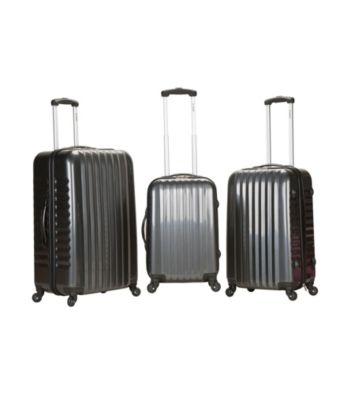 Rockland® 3-pc. Grey Carbon Fiber ABS Luggage Set