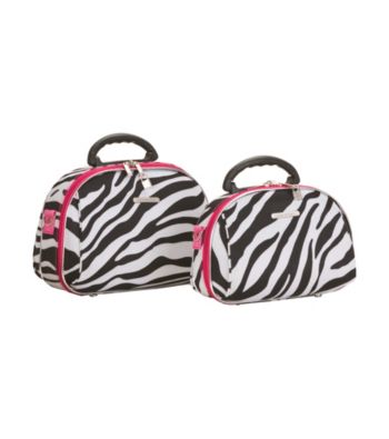 Rockland® 2-pc. Pink Zebra Cosmetic Set