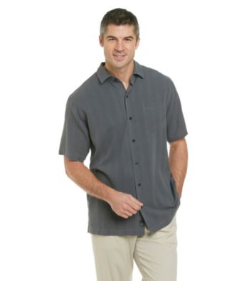 Paradise Collection® Men's Short Sleeve Solid Silk Woven