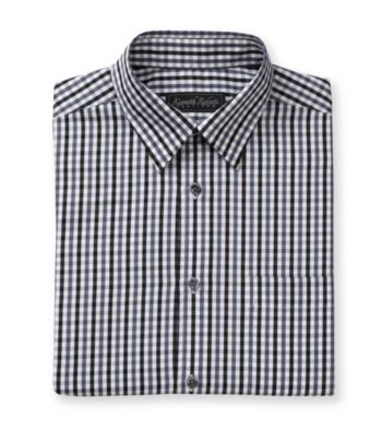 Kenneth Roberts Platinum® Men's Midnight Black Gingham Plaid Dress Shirt