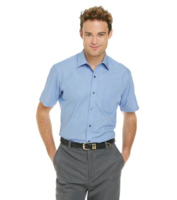 Kenneth Roberts Platinum® Men's Blue Micro Stripe Short Sleeve Woven